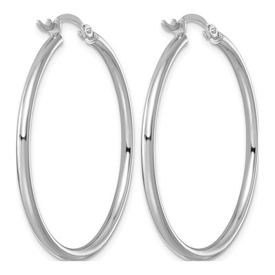 Sterling Silver 37mm Hoop Earrings – view 5