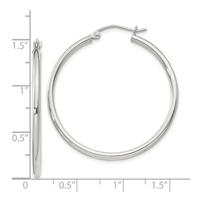 Sterling Silver 37mm Round Hoop Earrings – view 5