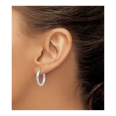 Sterling Silver 21mm Hoop Earrings – view 4