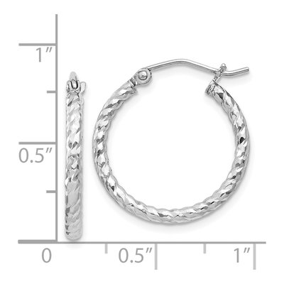 Sterling Silver 20mm Diamond-Cut Hoop Earrings – view 5