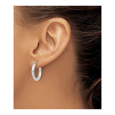 Sterling Silver 21mm Round Hoop Earrings – view 4
