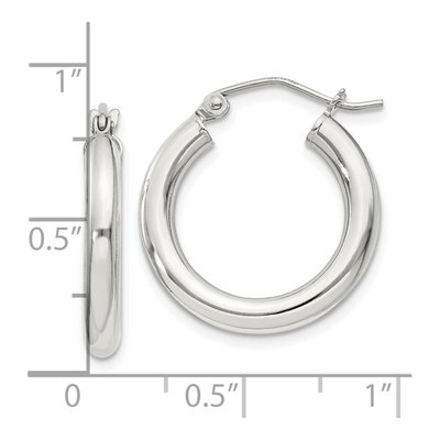 Sterling Silver 21mm Round Hoop Earrings – view 5