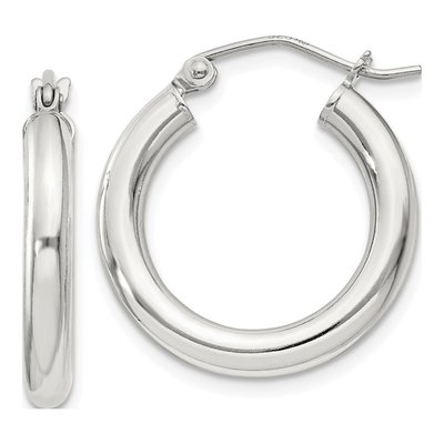 Sterling Silver 21mm Round Hoop Earrings