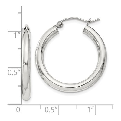 Sterling Silver 27mm Round Hoop Earrings – view 5