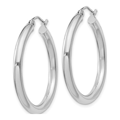 Sterling Silver 31mm Round Hoop Earrings – view 3