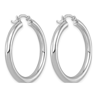 Sterling Silver 31mm Round Hoop Earrings – view 5