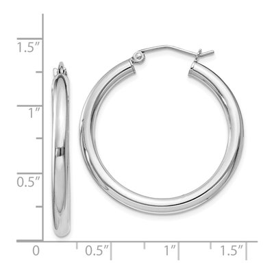 Sterling Silver 31mm Round Hoop Earrings – view 6