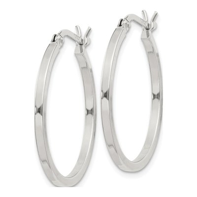 Sterling Silver 25mm Hoop Earrings – view 3