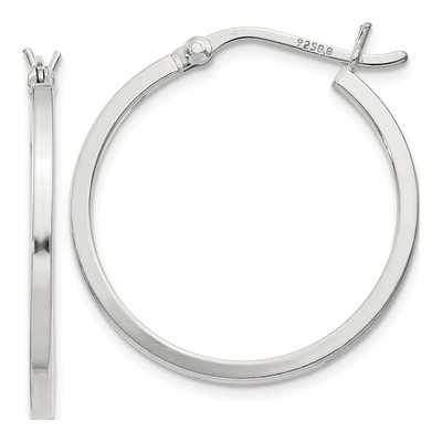Sterling Silver 25mm Hoop Earrings