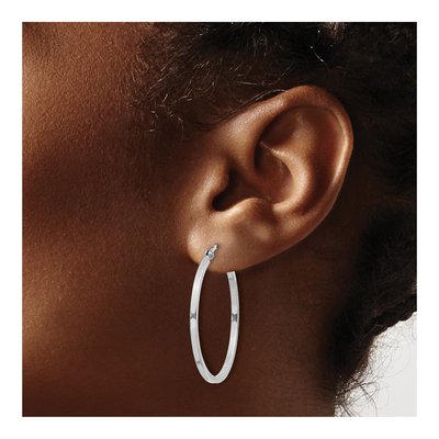 Sterling Silver 30mm Hoop Earrings – view 4