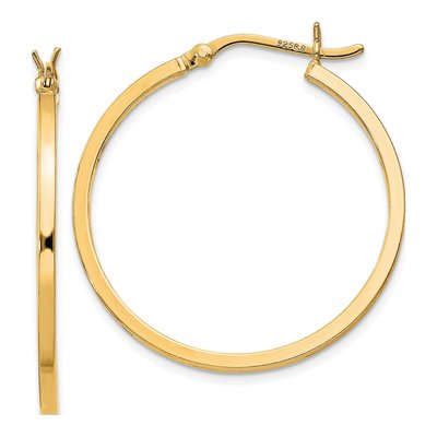 Gold-Plated Sterling Silver 30mm Gold-Flash Hoop Earrings