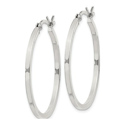 Sterling Silver 30mm Hollow Hoop Earrings – view 3