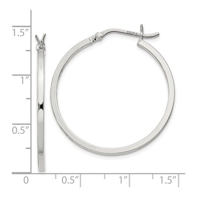 Sterling Silver 30mm Hollow Hoop Earrings – view 5