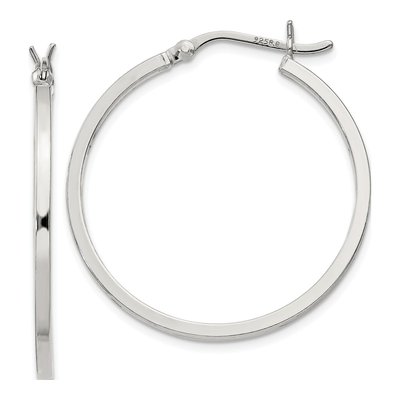 Sterling Silver 30mm Hollow Hoop Earrings