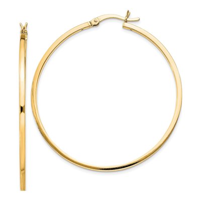 Gold-Plated Sterling Silver 45mm Gold-Flash Hoop Earrings
