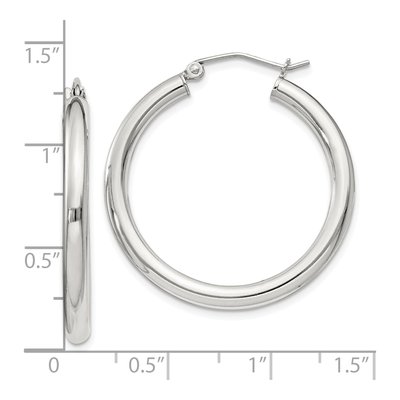 Sterling Silver 31mm Round Hoop Earrings – view 5