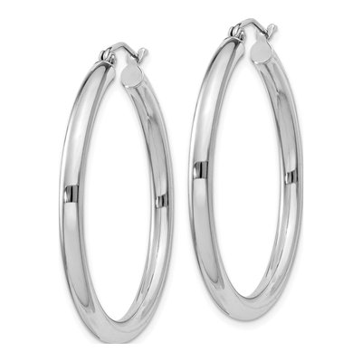 Sterling Silver 36mm Hoop Earrings – view 3