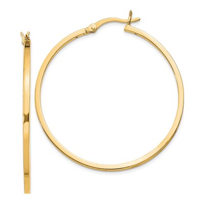 Gold-Plated Sterling Silver 40mm Gold-Flash Hoop Earrings