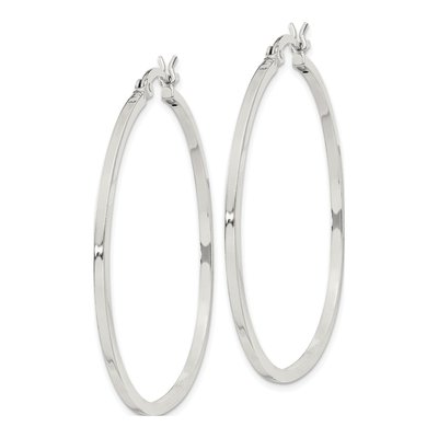Sterling Silver 40mm Hoop Earrings – view 3