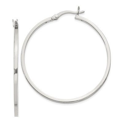 Sterling Silver 40mm Hoop Earrings