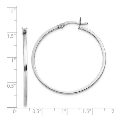 Sterling Silver 35mm Hoop Earrings – view 5