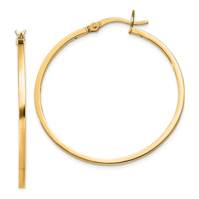 Gold-Plated Sterling Silver 35mm Gold-Flash Hoop Earrings