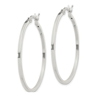 Sterling Silver 35mm Hoop Earrings – view 3