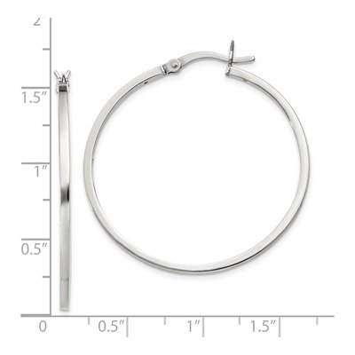 Sterling Silver 35mm Hoop Earrings – view 5