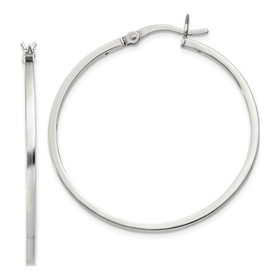Sterling Silver 35mm Hoop Earrings
