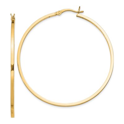 Gold-Plated Sterling Silver 50mm Gold-Flash Hoop Earrings