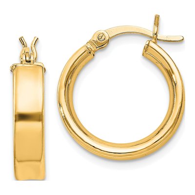 Gold-Plated Sterling Silver 16mm Gold-Flash Hoop Earrings