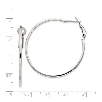 Sterling Silver 40mm Hoop Earrings – view 5