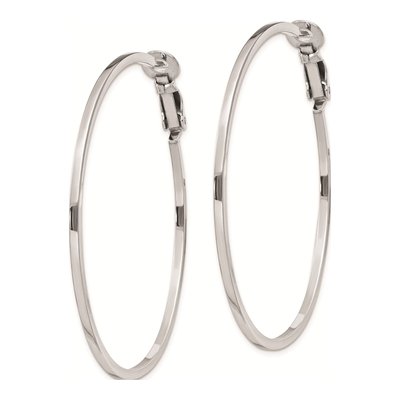 Sterling Silver 50mm Hoop Earrings – view 3