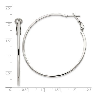 Sterling Silver 50mm Hoop Earrings – view 5