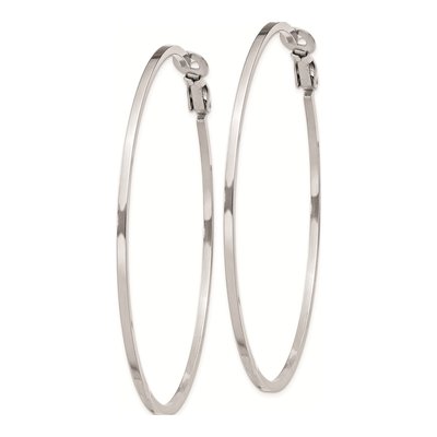 Sterling Silver 60mm Round Hoop Earrings – view 3
