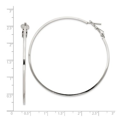 Sterling Silver 60mm Round Hoop Earrings – view 5