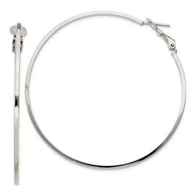 Sterling Silver 60mm Round Hoop Earrings