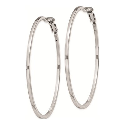 Sterling Silver 60mm Hoop Earrings – view 3