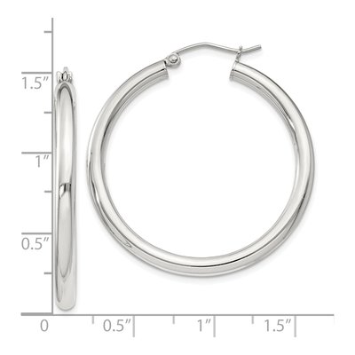 Sterling Silver 36mm Round Hoop Earrings – view 5