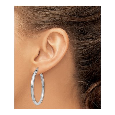 Sterling Silver 42mm Hoop Earrings – view 4