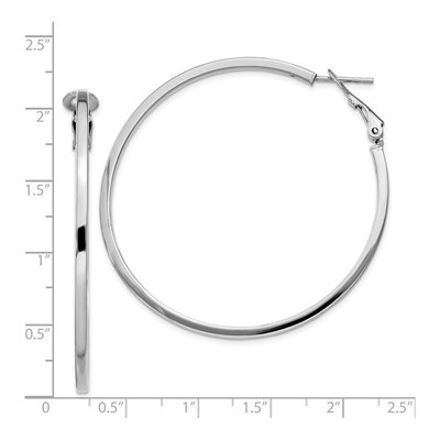 Sterling Silver 50mm Round Hoop Earrings – view 5