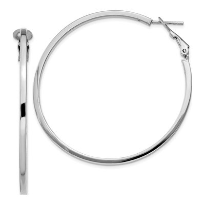 Sterling Silver 50mm Round Hoop Earrings