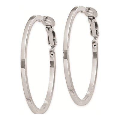 Sterling Silver 40mm Hoop Earrings – view 3