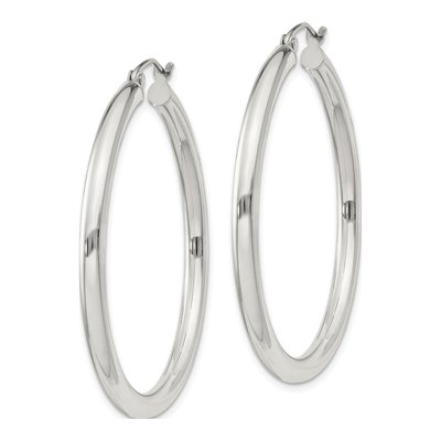 Sterling Silver 42mm Round Hoop Earrings – view 3