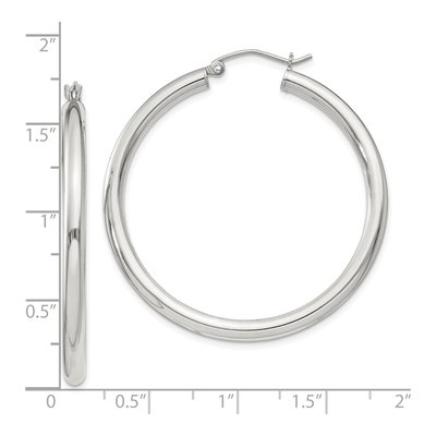 Sterling Silver 42mm Round Hoop Earrings – view 5