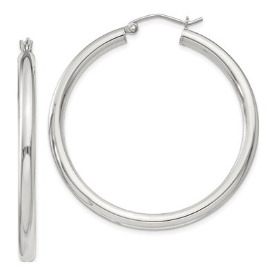 Sterling Silver 42mm Round Hoop Earrings