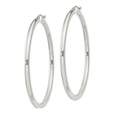 Sterling Silver 57mm Round Hoop Earrings – view 3