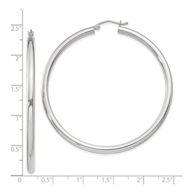 Sterling Silver 57mm Round Hoop Earrings – view 5