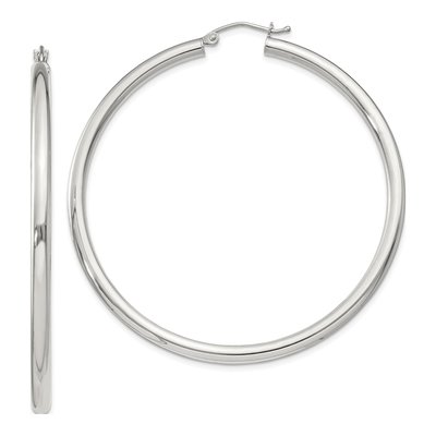 Sterling Silver 57mm Round Hoop Earrings
