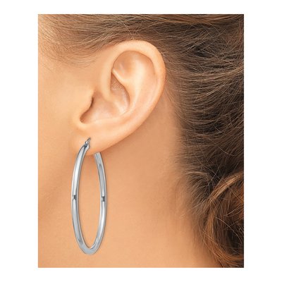 Sterling Silver 52mm Round Hoop Earrings – view 4